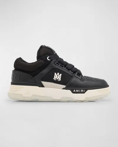 AMIRI MEN'S MA-1 LEATHER & MESH LOW-TOP SNEAKERS