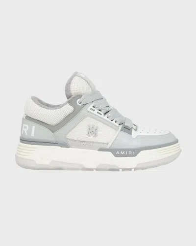 Amiri Grey Low Top Sneakers With Logo Detail In Tech Fabric And Leather Ma