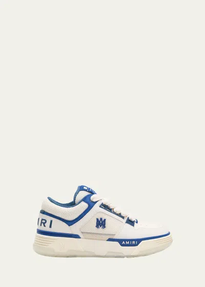 Amiri Men's Ma-1 Leather & Mesh Low-top Sneakers In Navy White