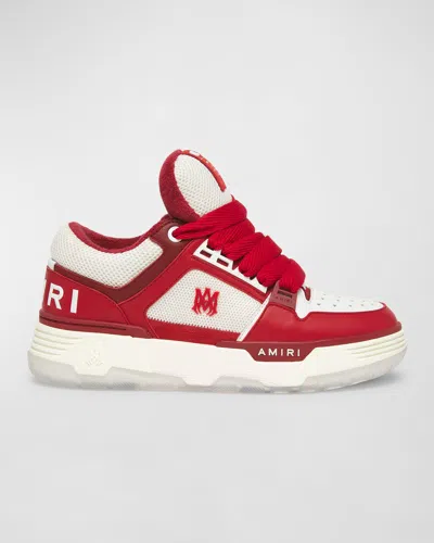 Amiri Men's Ma-1 Leather & Mesh Low-top Sneakers In Alabaster Red