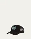 Amiri Mens Black Logo-embroidered Mesh-contrast Cotton Cap In Pattern