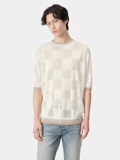 Amiri Men Ma Checkered Tee In Neutral