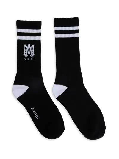 Amiri Men's Ma Core Cotton-blend Ribbed Socks In Black