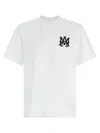 Amiri White Crewneck T-shirt With Logo Print On The Front And Logo Lettering On The Rear In Cotton M In White