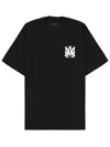 Amiri Jazz Wolf Black Crewneck T-shirt With Logo Lettering On The Front And Maxi Print On The Rear In Cott In Black