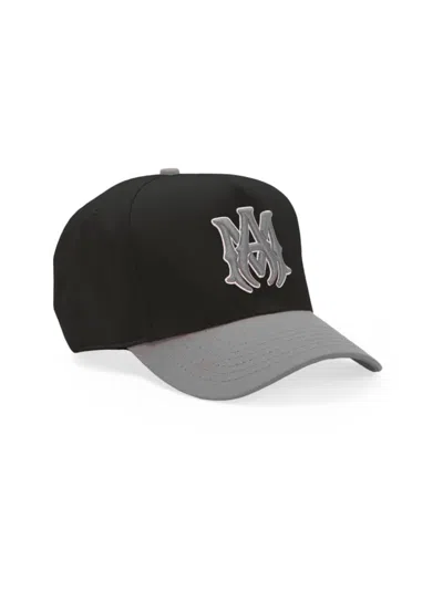 Amiri Men's Ma Logo Cotton Baseball Cap In Black Grey