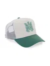Amiri Men's Ma Logo Cotton Trucker Hat In Natural Mineral Green