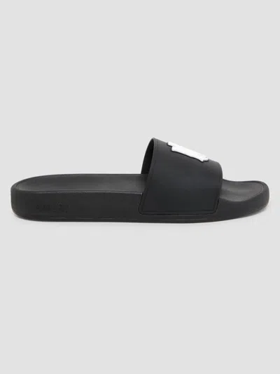 Amiri Monogram-motif Slides In Black