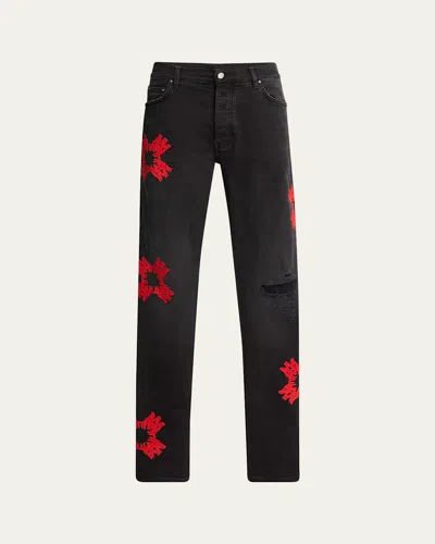 AMIRI MEN'S MA QUAD APPLIQUE SKINNY JEANS