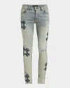Amiri Men's Ma Quad Applique Skinny Jeans In Antique Indigo