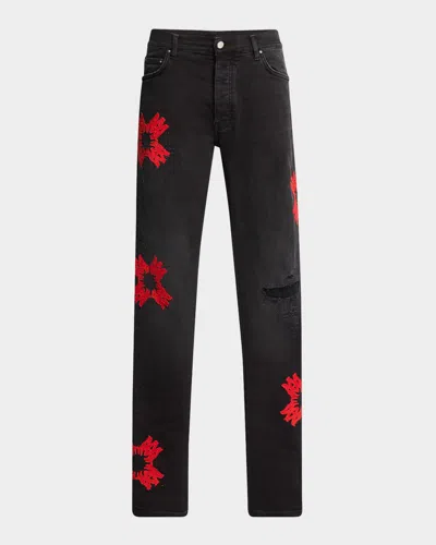 Amiri Black Denim Ma Quad Applique Skinny Jeans
