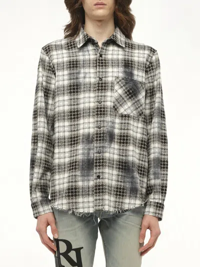 Amiri Ma Quad Bleached Flannel Shirt In Neutral