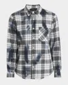 Amiri Ma Quad Bleach Splatter Flannel Button-up Shirt In Black
