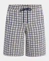 Amiri Geometric-pattern Drawstring Shorts In Blue