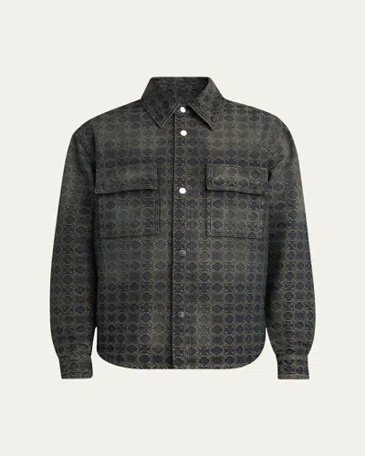 Amiri Men's Ma Quad Jacquard Overshirt In Purple