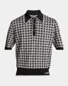 Amiri Quad Geometric Pattern Polo T-shirt In Black