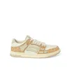 Amiri Yellow Debossed Ma Quad Skel Top Low Sneakers In Birch