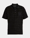 Amiri Logo-embroidered Cotton-blend Terry Jacquard Polo Shirt In Black
