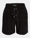 Amiri Black Bermuda Shorts With All-over Ma Quads Motif And Embroidered Logo On The Front In Cotton Blend  In Black