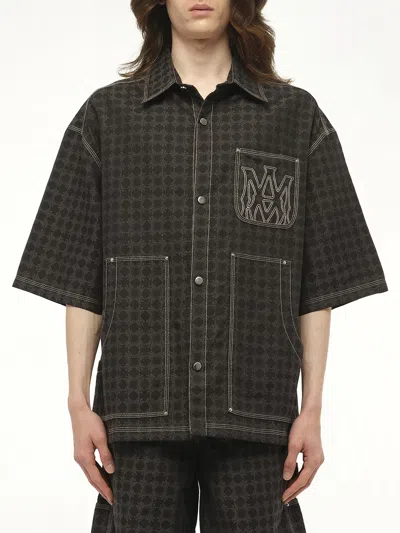 Amiri Men's Ma Quad Work Shirt In Gray