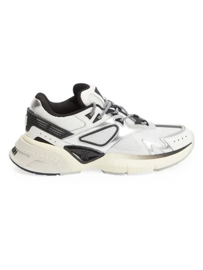 Amiri Men's Ma Runner Low-top Trainers In Black White Silver