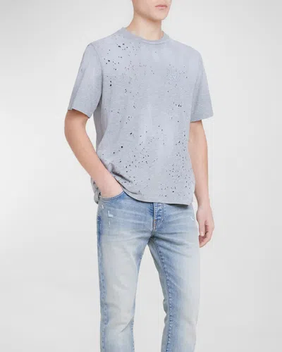 Amiri Men's Ma Shotgun Embroidered T-shirt In Gray