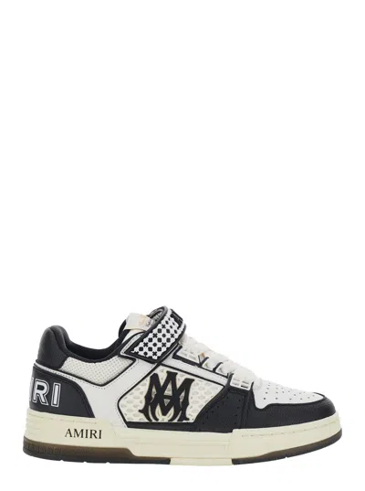 AMIRI AMIRI MEN 'SKYLINE' BLACK AND WHITE SNEAKER WITH MAXI LOGO ON THE SIDE AND VELCRO STRAP WITH LOGO IN