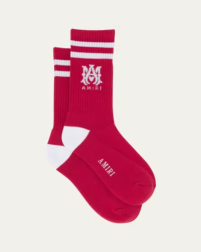 AMIRI MEN'S MA STRIPE CREW SOCKS