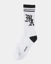 Amiri White & Black Varsity Socks In White Black