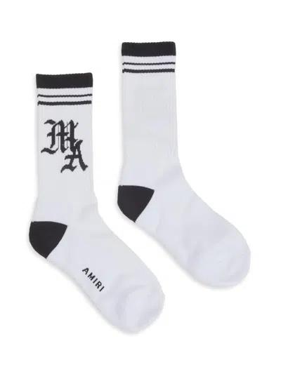Amiri Men's Ma Varsity Socks In White