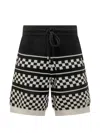 Amiri Embroidered Wool Blend Bermuda Shorts In Black