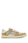 Amiri Leather And Fabric Skel Sneakers With Contrast Panels In Brown