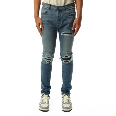 Amiri Men's Mx1 Distressed Jeans In Dark Indigo