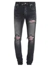 Amiri Straight Denim Jeans Belt Loops Five Pockets In Black