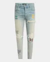 Amiri Men's Mx1 Ma Quad Cutout Jeans In Antique Indigo