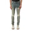 Amiri Light Blue Jeans With Ribbed Details On The Front And Logo Patch On The Rear In Denim Man