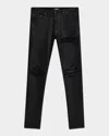 Amiri Vintage Black Skinny Jeans With Logo Embroidery