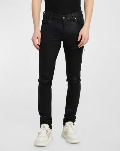 Amiri Men's Mx1 Waxed Skinny Jeans In Black