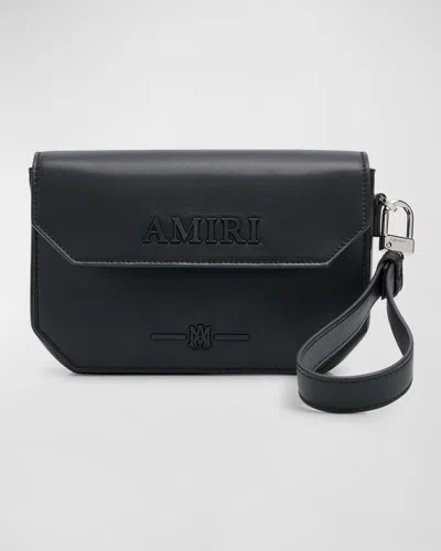 Amiri Men's Napa Leather Clutch Bag In Black