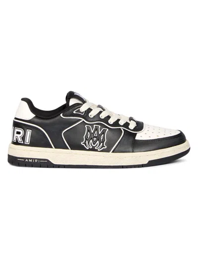 Amiri Vintage Leather Sneakers With Logo Details For Men In Black