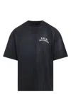Amiri Black Crewneck T-shirt With Logo Lettering On Front And Rear