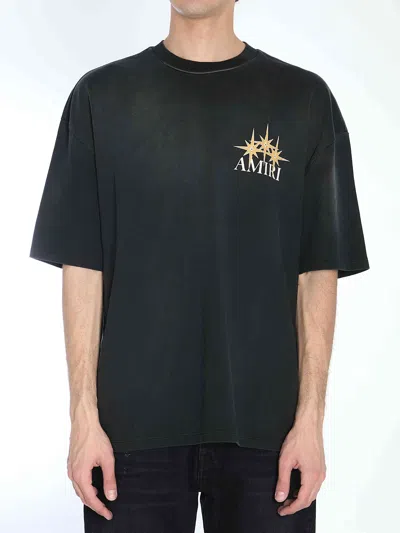 Amiri Men Oversized Starburst T-shirt In Black
