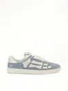 Amiri Pacific Bones Appliquéd Suede Sneakers In Blue