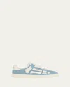 Amiri Pacific Bones Appliquéd Suede Sneakers In Blue