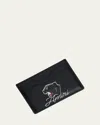 Amiri Men's Panther Logo Leather Card Holder