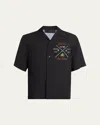 Amiri 'pool Cue' Black Shirt With Maxi Print On The Back In Black