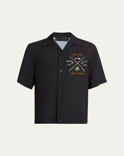 AMIRI MEN'S POOL CUE BOWLING SHIRT