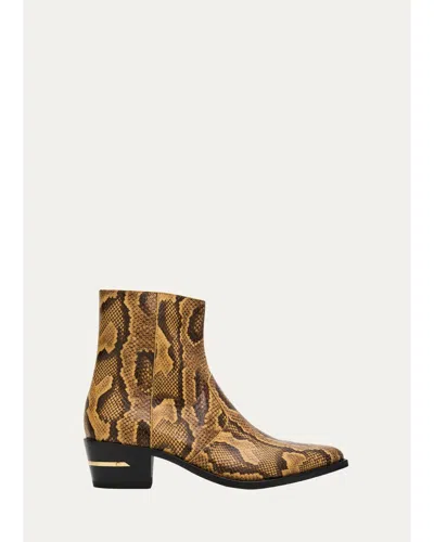 AMIRI MEN'S PYTHON-EMBOSSED LEATHER ANKLE BOOTS
