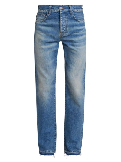 Amiri Men's Released Hem Straight-leg Jeans In Crafted Indigo