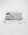 Amiri Blue Repeat Bucket Hat In Stone Indigo